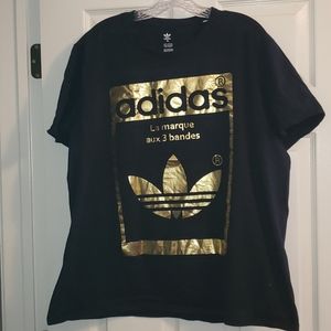 XL gold and black adidas shirt EUC